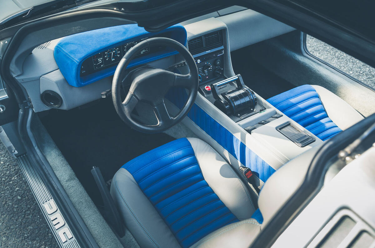 Driving a battery powered DeLorean - cockpit