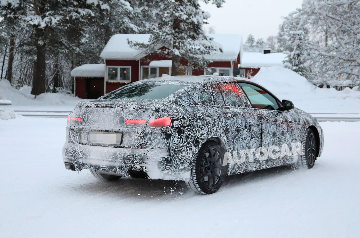 BMW 2 Series camouflage winter testing 2019 - road rear
