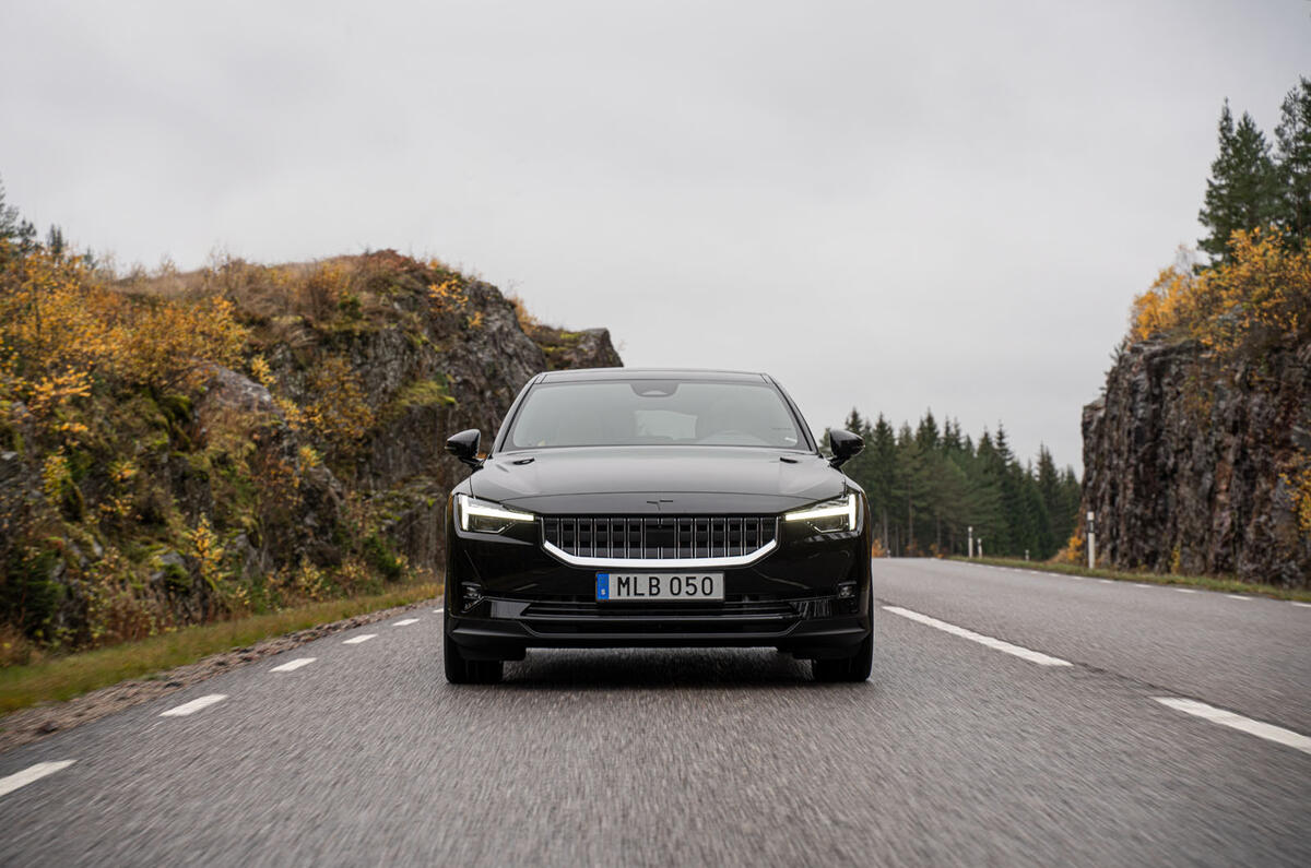 2020 Polestar 2 prototype drive - on the road nose