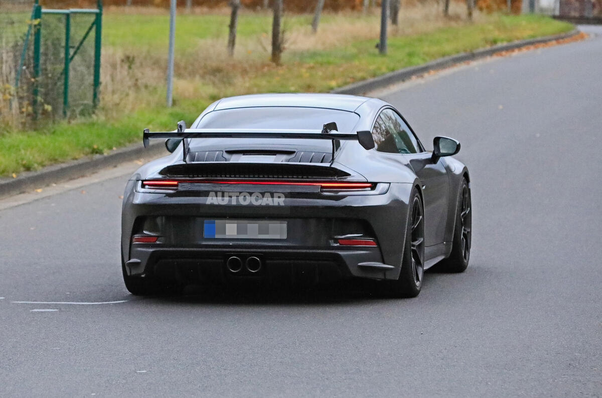 Porsche 911 GT3 prototype at Nurburgring - rear