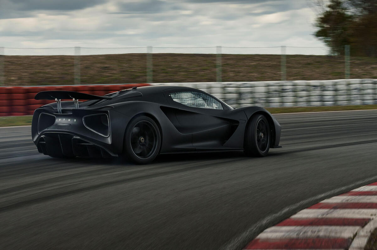 89 Lotus Evija 2021 track drive cornering rear