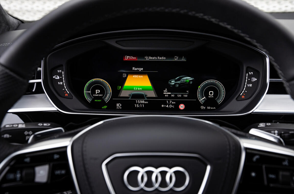 9 Audi A8 TFSIe 2022 first drive review instruments