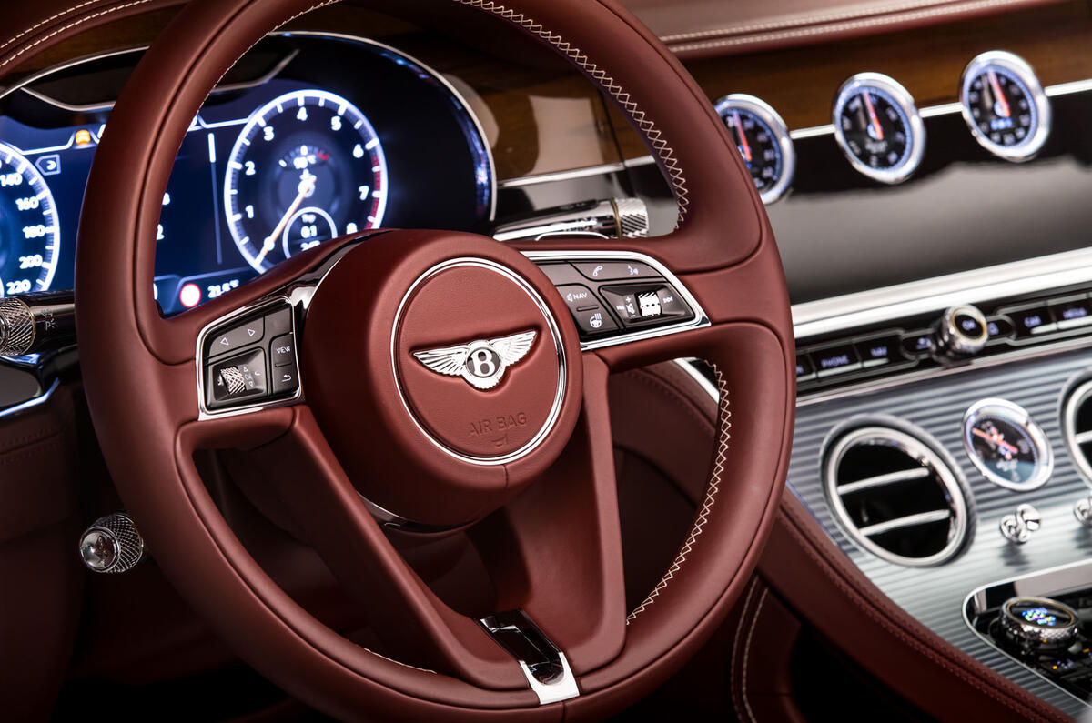 Bentley Continental GT convertible 2019 first drive review - steering wheel