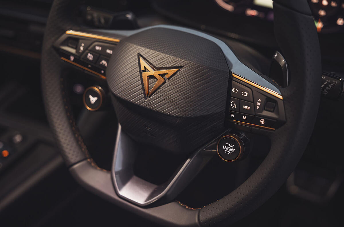 9 Cupra Formentor VZ2 2021 UK first drive steering wheel