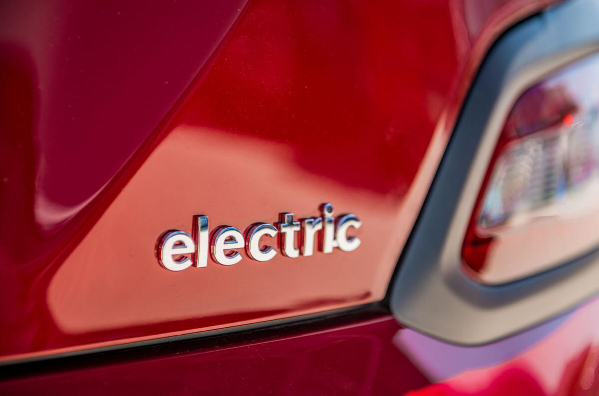Hyundai Kona EV prototype drive 2018 electric badge