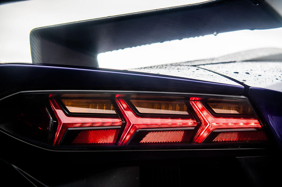 Lamborghini Aventador SVJ 2018 UK first drive review - rear lights