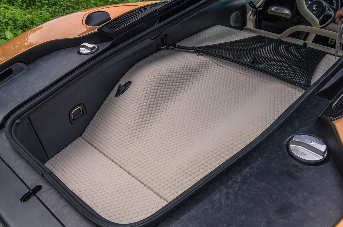 McLaren GT 2019 UK first drive review - boot quilting