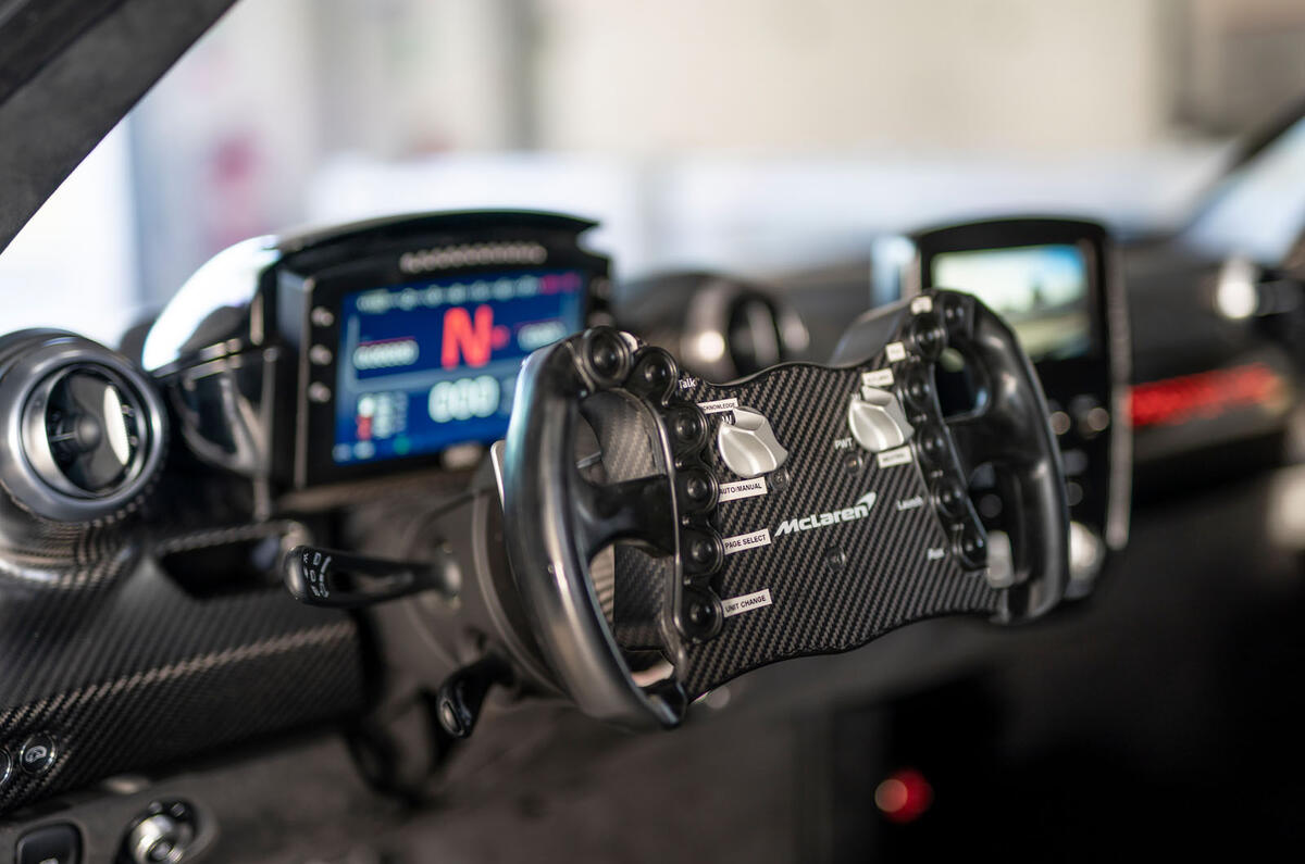 McLaren Senna GTR 2019 first drive review - steering wheel