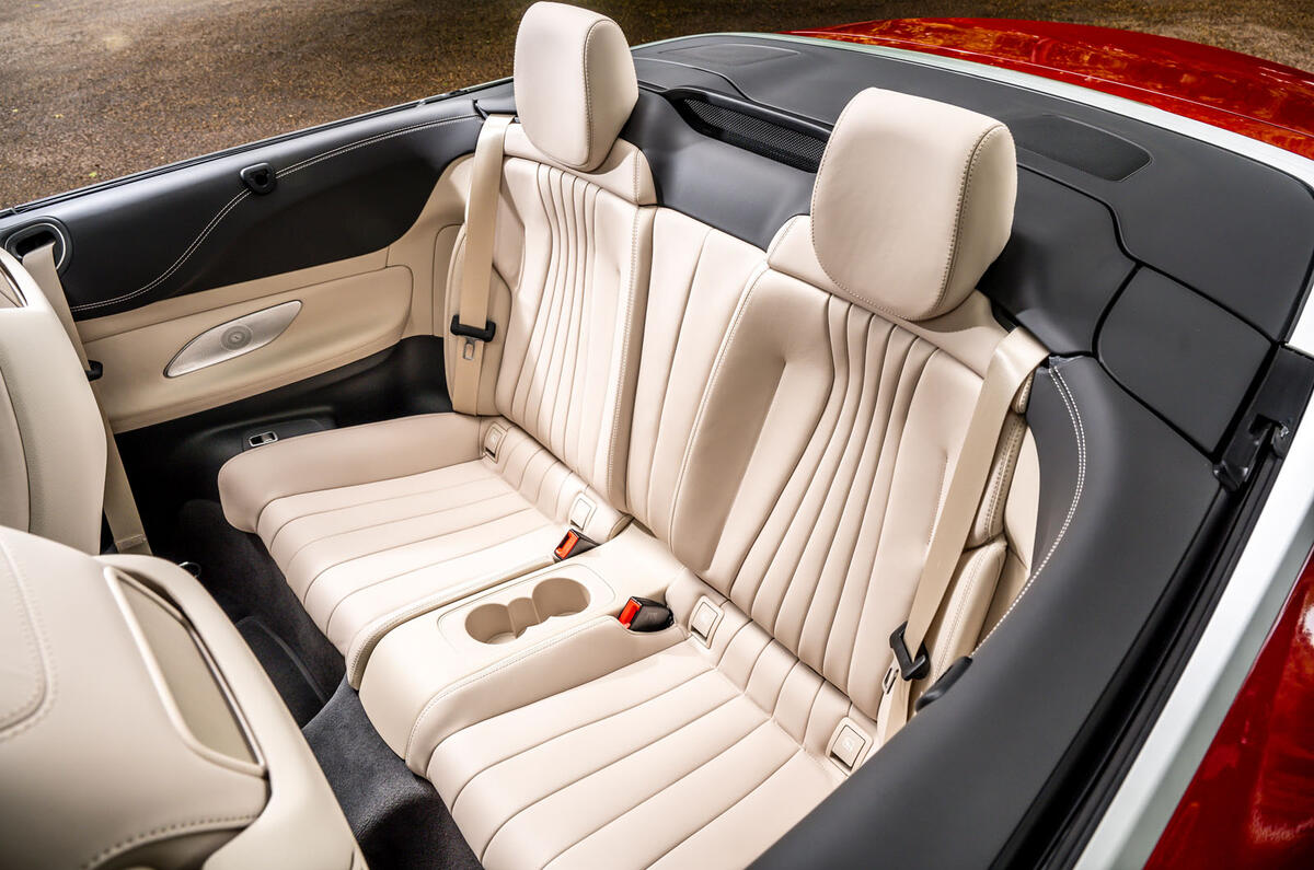 Mercedes-Benz E-Class e450 Cabriolet 2020 UK first drive review - rear seats