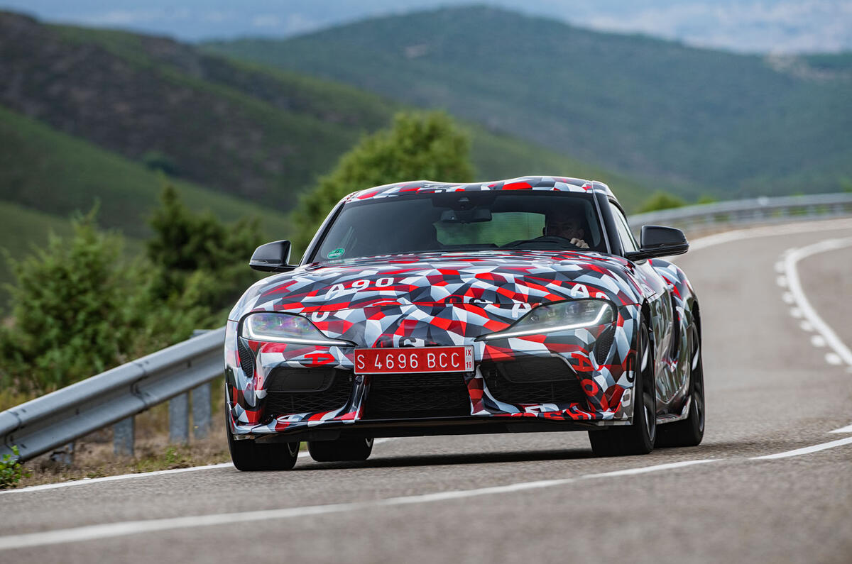 Toyota Supra 2019 prototype first drive review on the road front