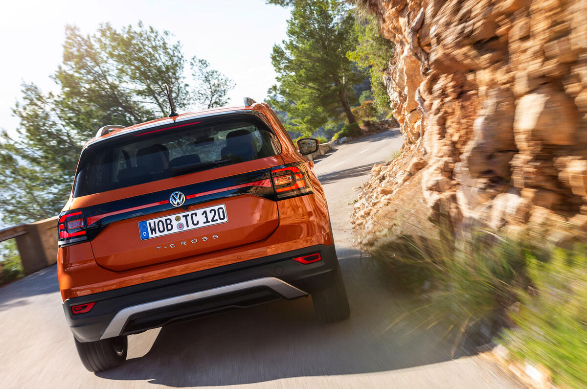 Volkswagen T-Cross 2019 first drive review - cornering rear