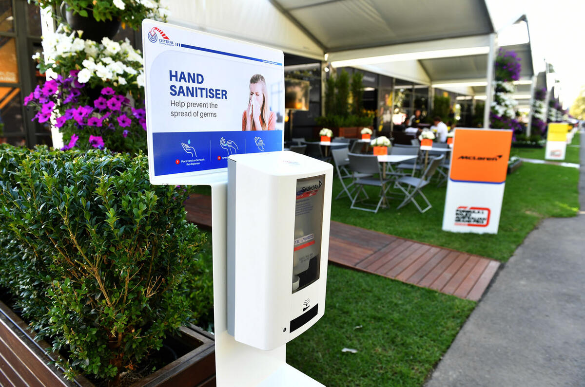 Holding a Grand Prix during a pandemic - hand sanitiser