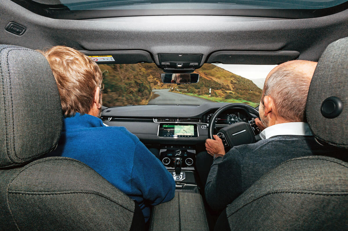 Land Rover Range Rover Evoque 2019 first ride review - Steve Cropley passenger 2