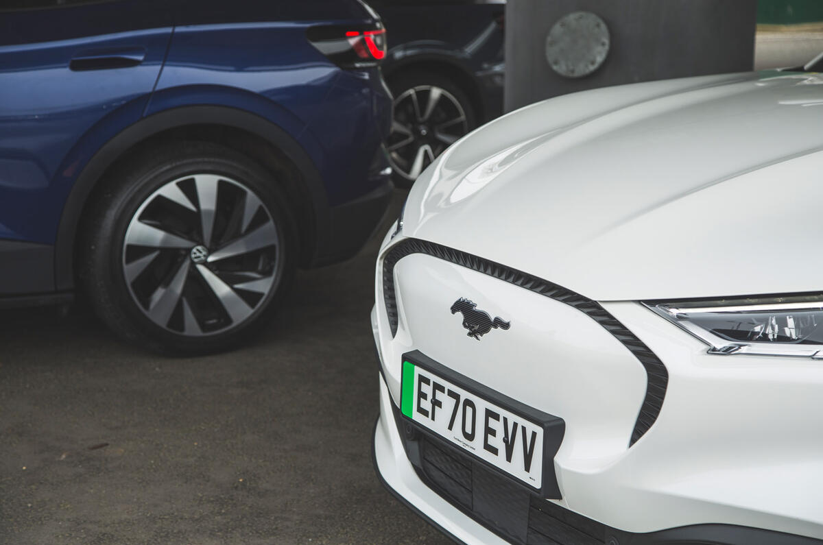 Taking charge VW ID 4 and Ford Mustang Mache meet Polestar 2 Autocar