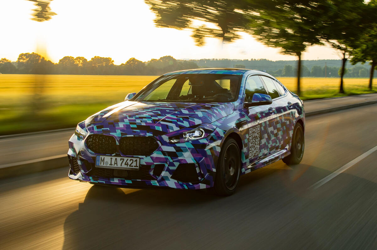 BMW 2 Series Gran Coupé prototype drive - sunset front