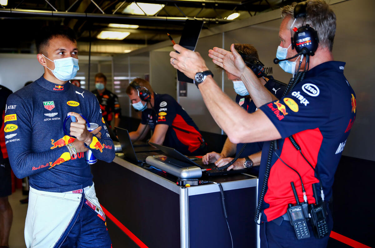 Holding a Grand Prix during a pandemic - Albon pit garage