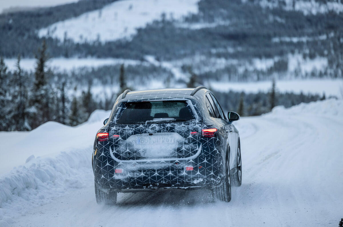 91 Mercedes GLC proto 2022 ice drive mountain rear