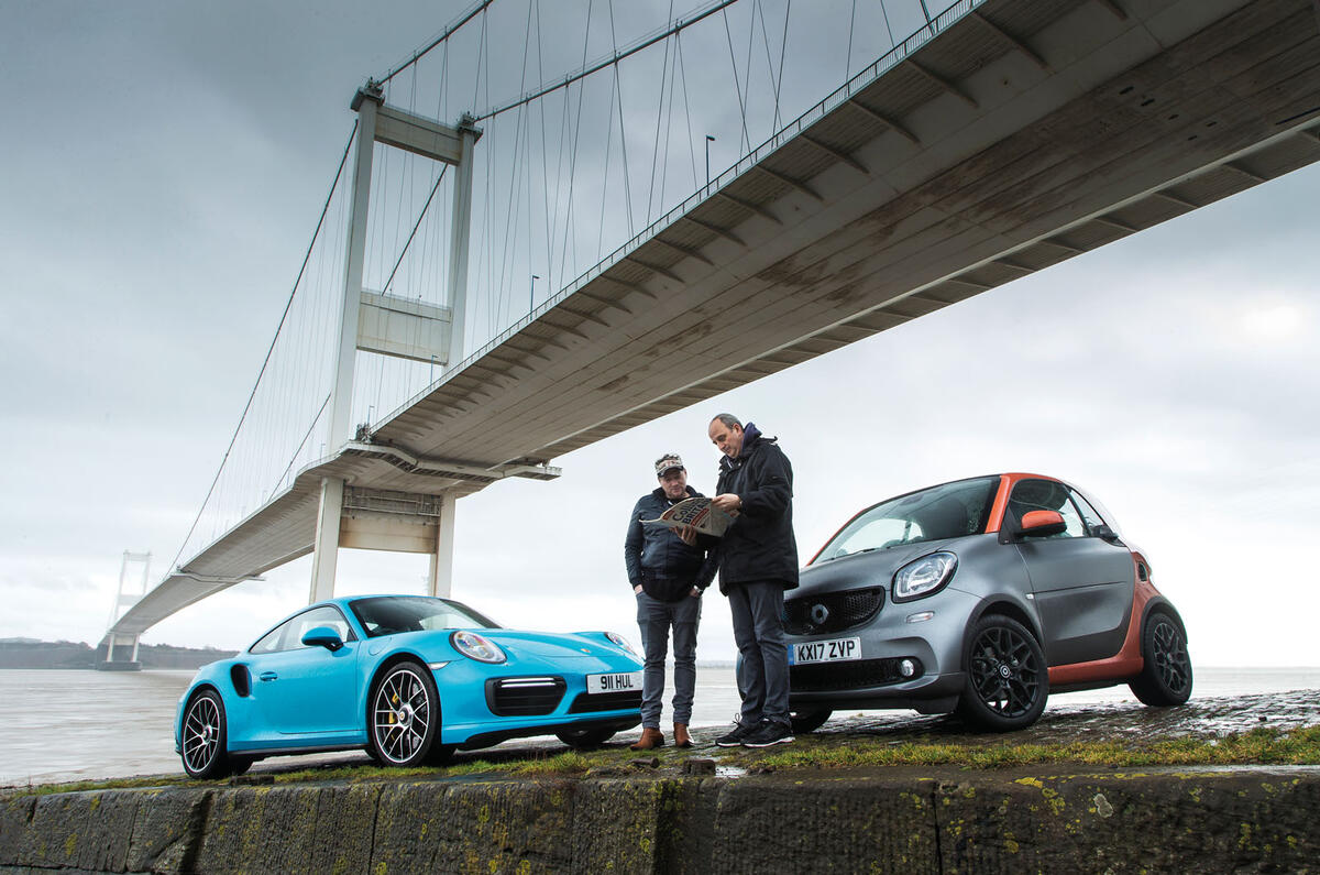 Porsche 911 Turbo S vs Smart Fortwo