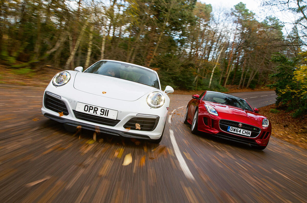 Porsche 911 Carrera S Versus Jaguar F Type R Twin Test Autocar