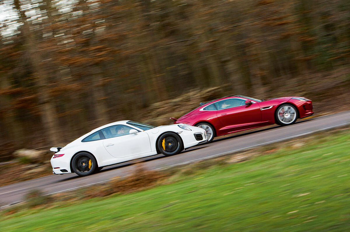 Porsche 911 Carrera S versus Jaguar F-Type R - twin test | Autocar