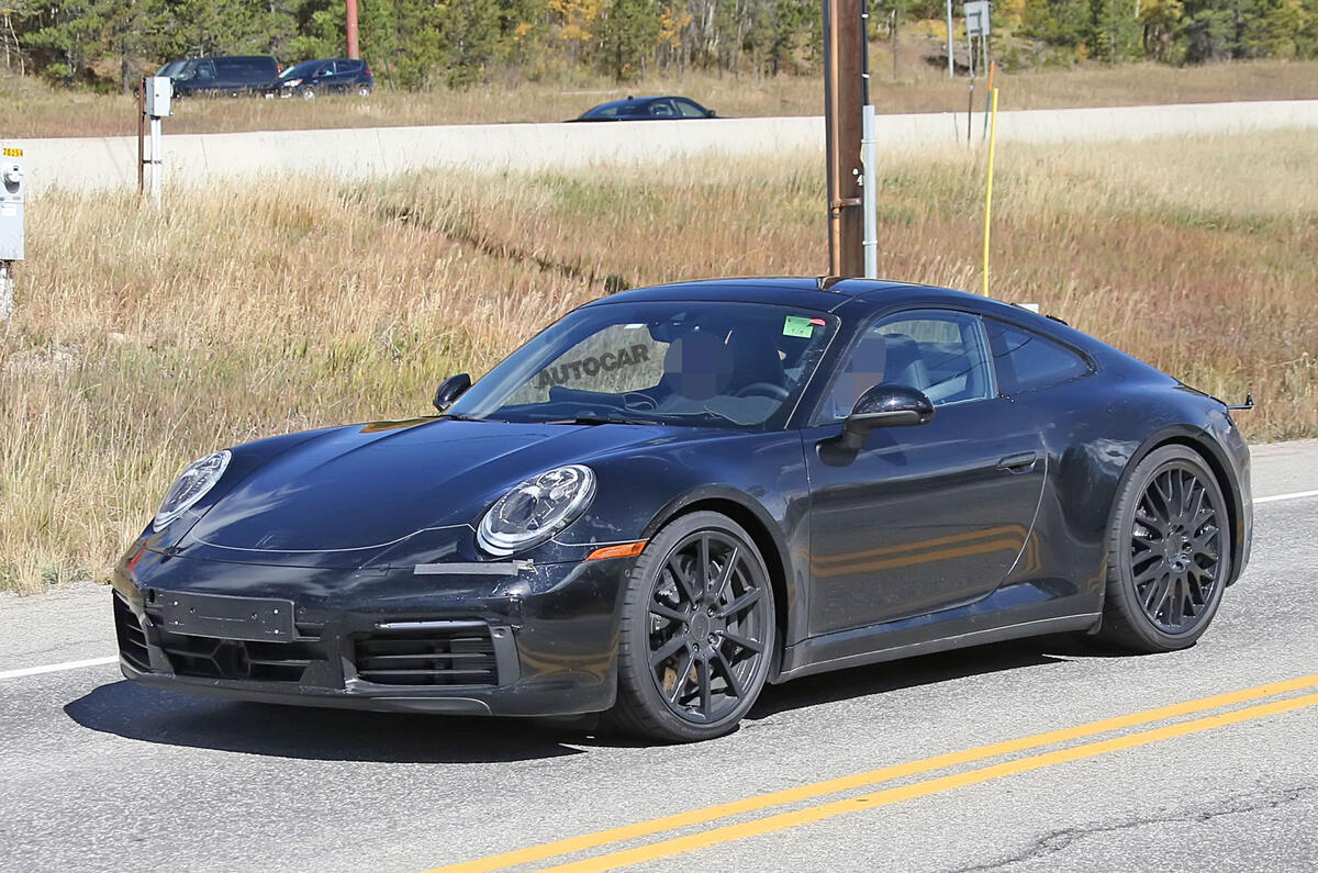 Porsche 911 interior sighting shows new digital cluster of 2019 car