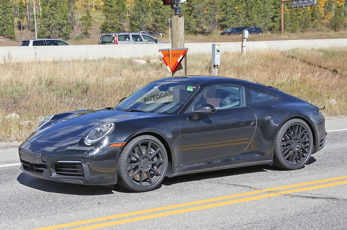 Porsche 911 interior sighting shows new digital cluster of 2019 car