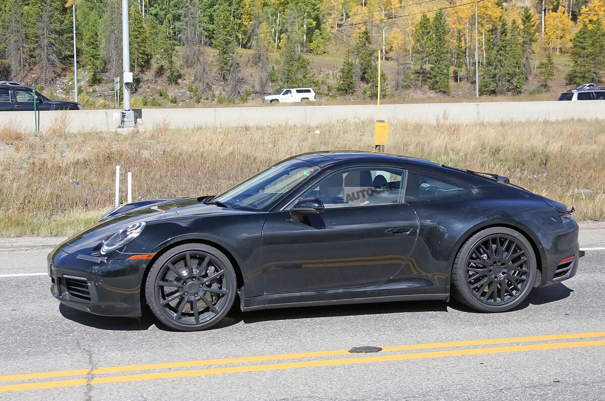 Porsche 911 interior sighting shows new digital cluster of 2019 car