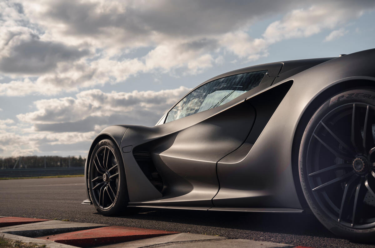 93 Lotus Evija 2021 track drive side aero