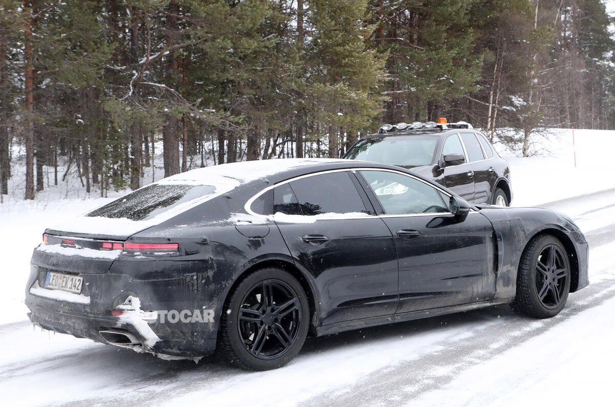 94 2023 porsche panamera spies Mar 22 side rear