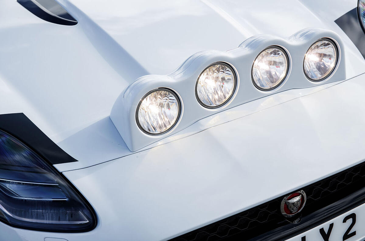 Jaguar F-Type rally car 2019 driven spotlights
