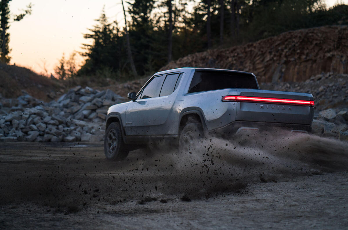 Rivian R1T electric pick-up reveal - hero dirt