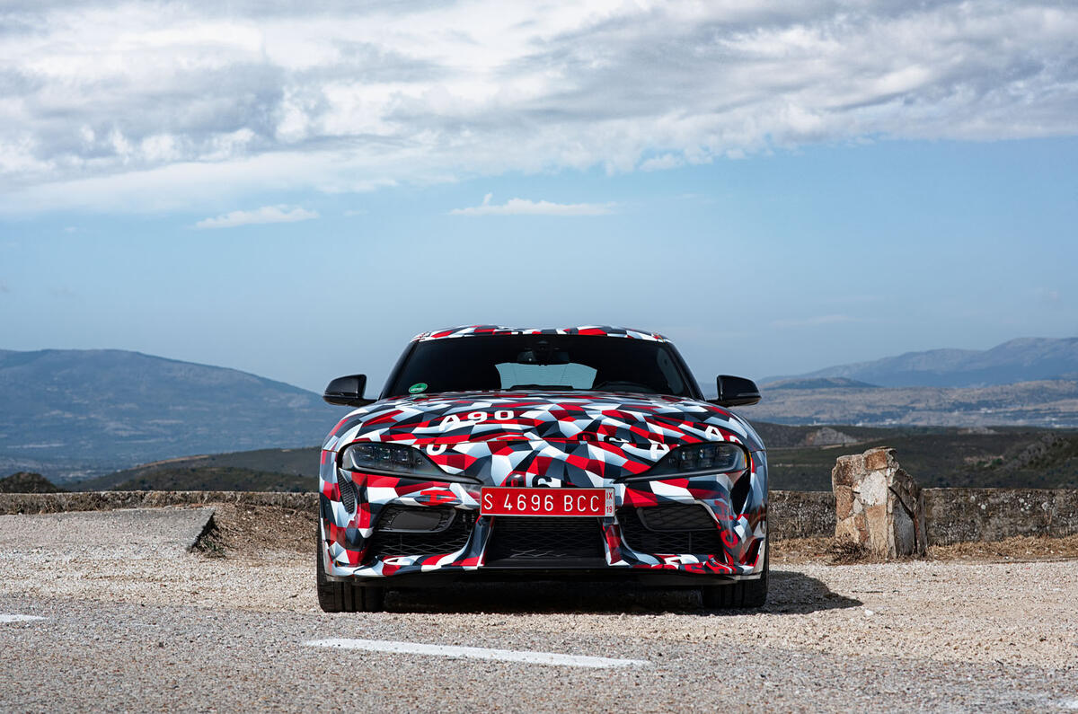 Toyota Supra 2019 prototype first drive review static nose
