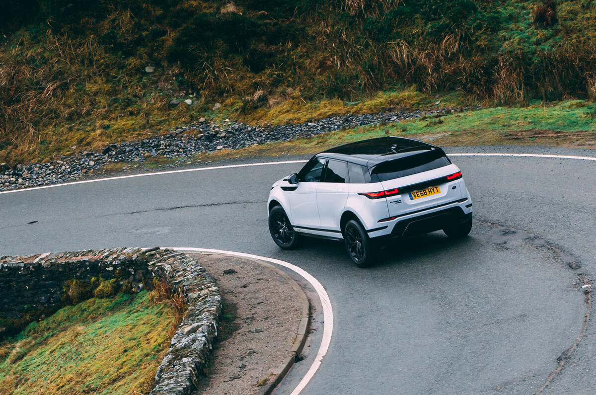 Land Rover Range Rover Evoque 2019 first ride review - cornering rear