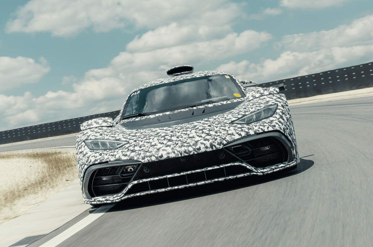 Mercedes-AMG One official camouflaged tracking images - nose