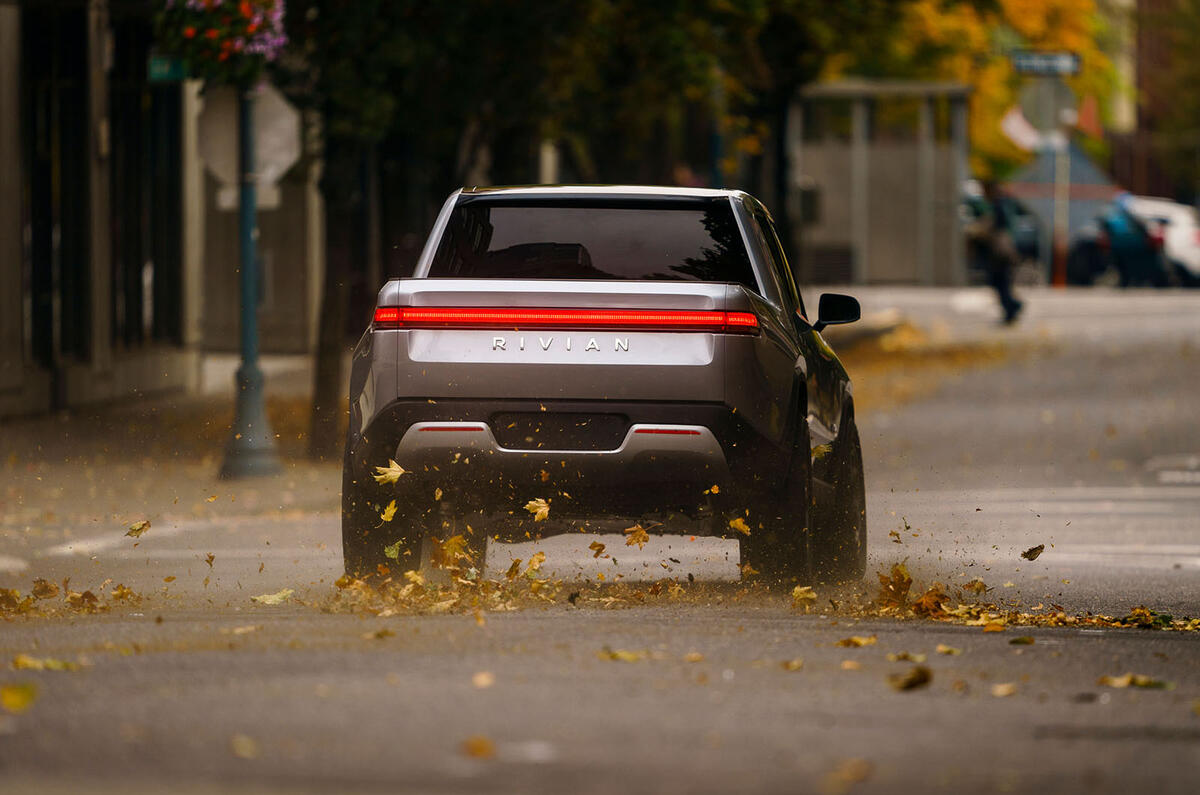 Rivian R1T electric pick-up reveal - hero leaves