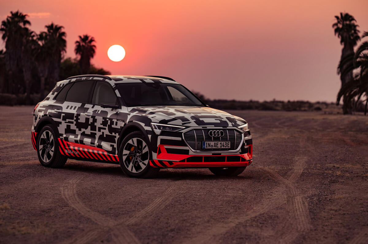 Audi e-Tron 2019 prototype first drive review - static front