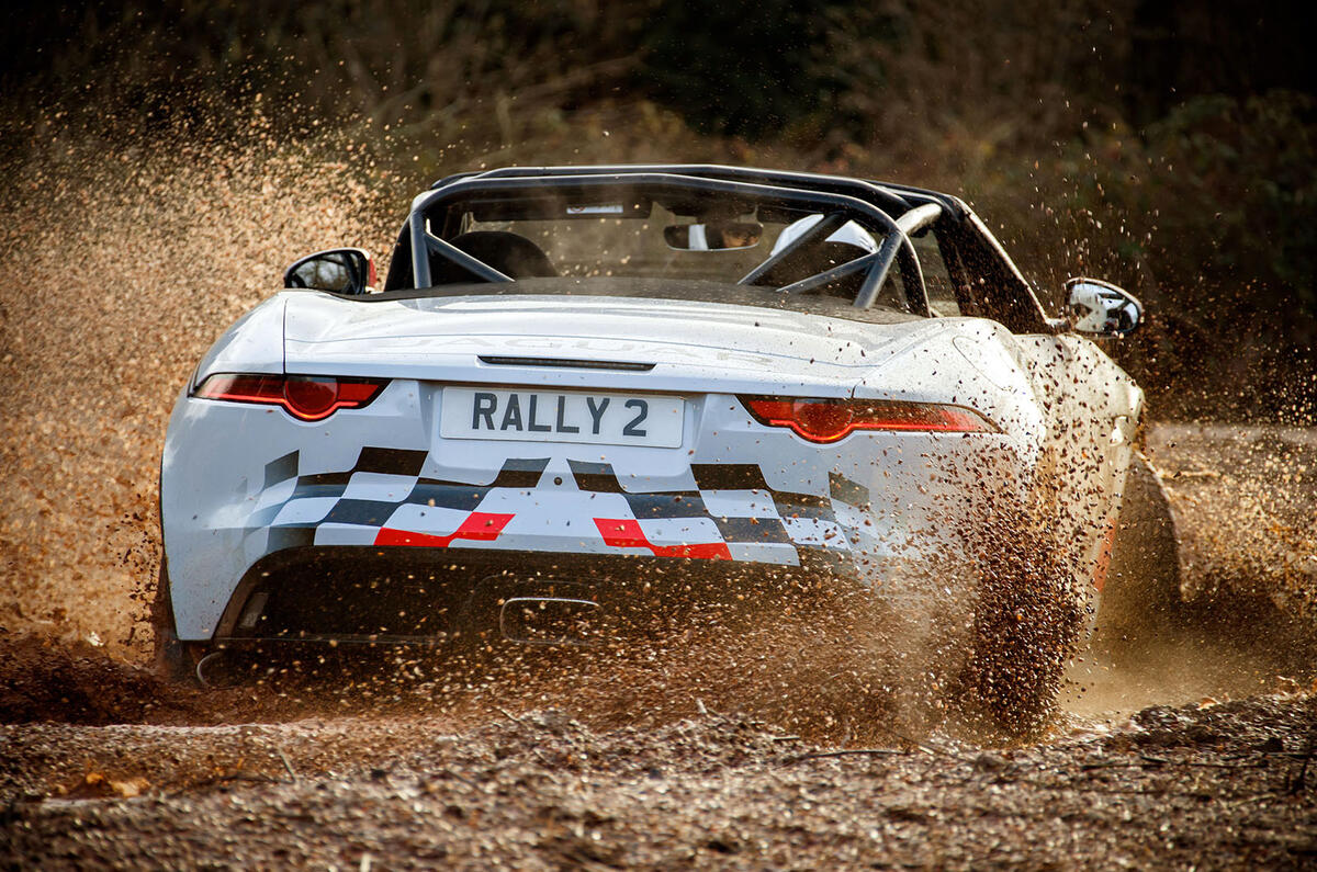 Jaguar F-Type rally car 2019 driven hero rear