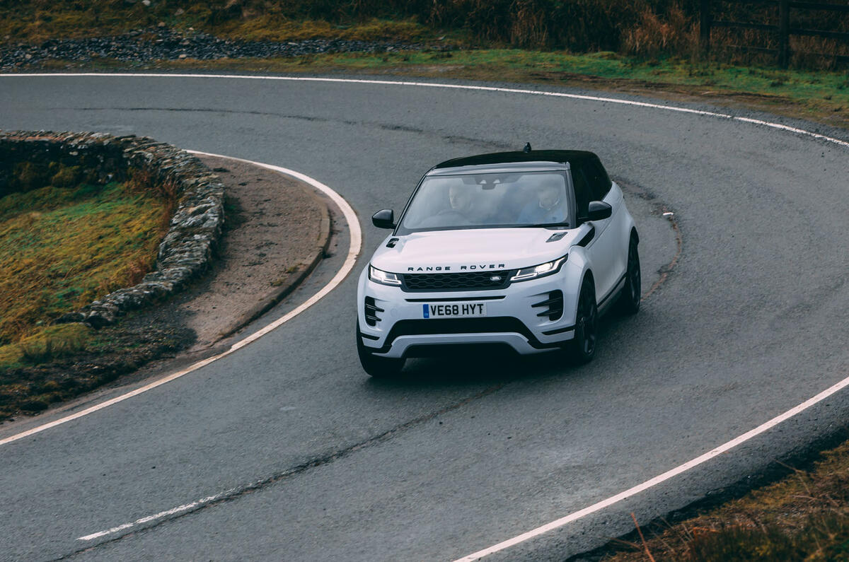 Land Rover Range Rover Evoque 2019 first ride review - cornering front