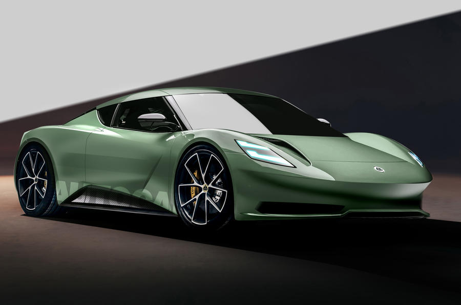97 lotus 2+2 EV render imagined by Autocar