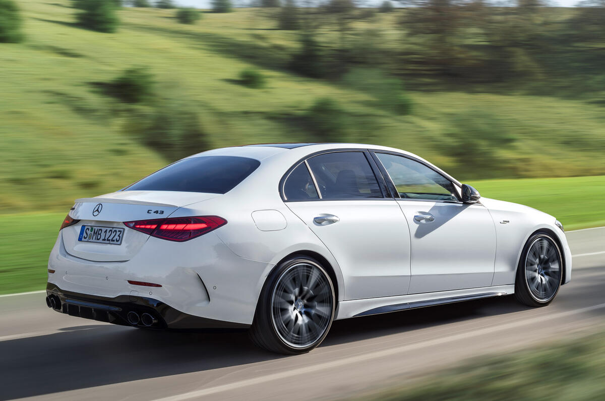 97 Mercedes AMG C43 2022 official reveal tracking rear