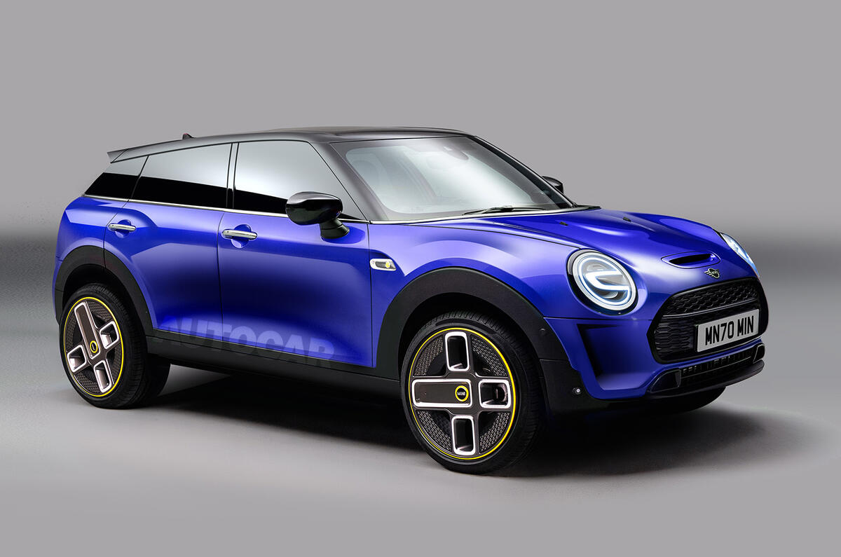 97 Mini SUV renderizado por Autocar 2021 azul