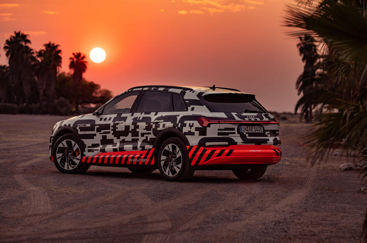 Audi e-Tron 2019 prototype first drive review - static rear