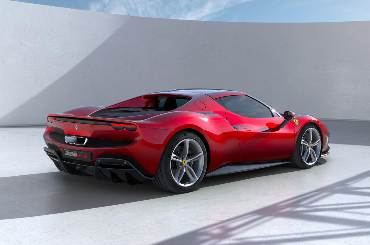 98 Ferrari 296 GTB 2021 official reveal hero rear