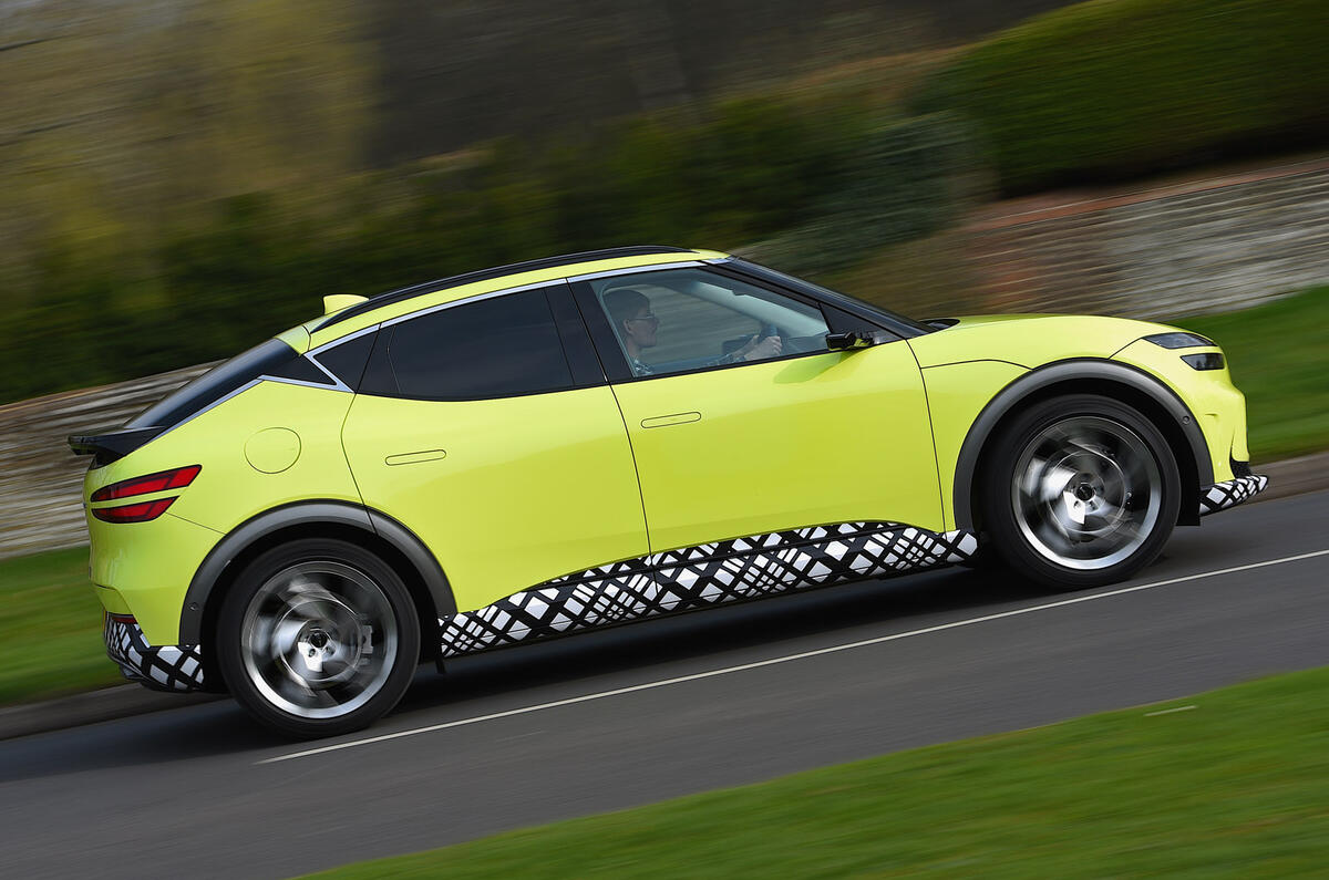 98 Genesis GV60 prototype drive 2022 side pan