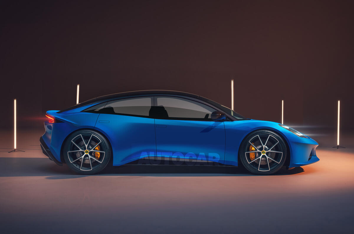98 lotus 4 door ev render imagined by autocar