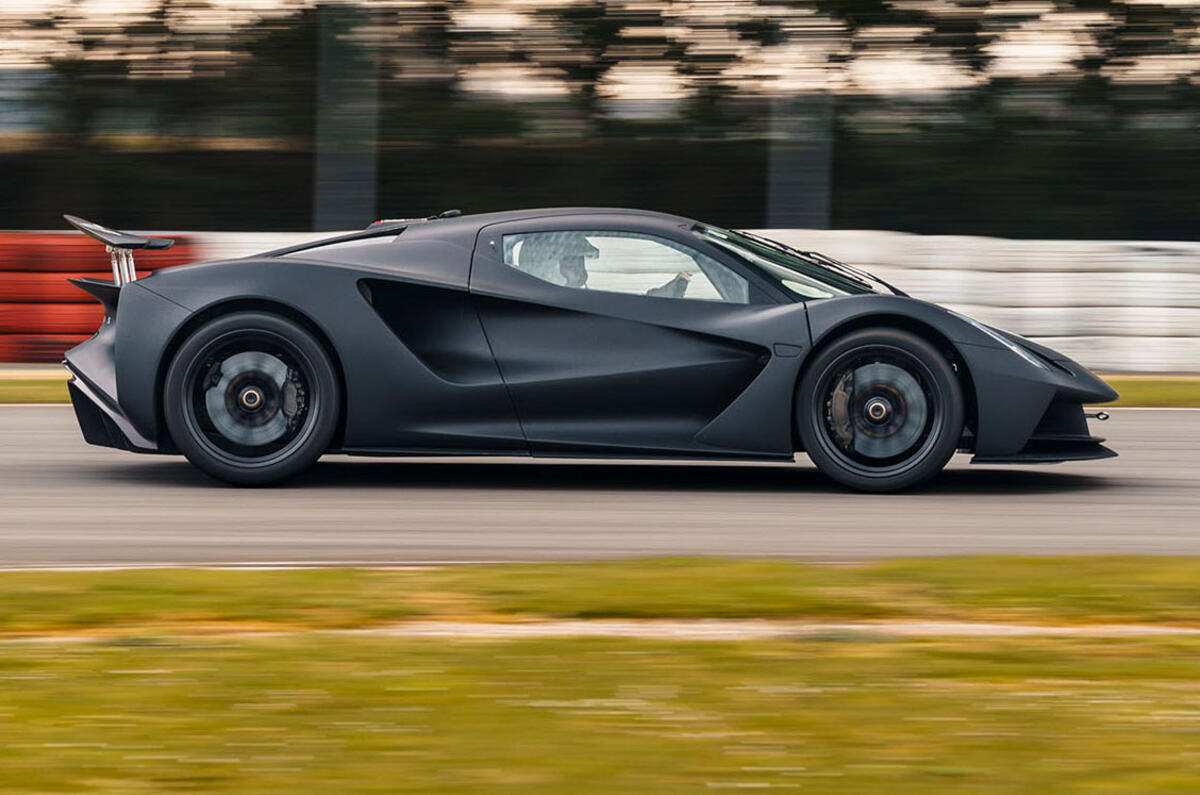 98 Lotus Evija 2021 track drive hero side