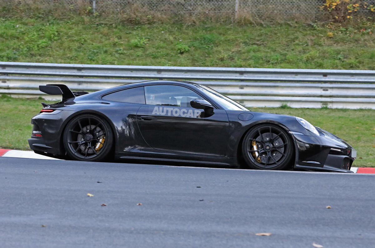 Porsche 911 GT3 prototype at Nurburgring - track side