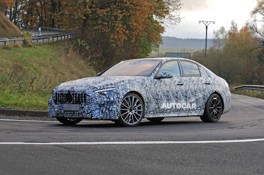 Mercedes-AMG C53 2021 spy images - tracking front
