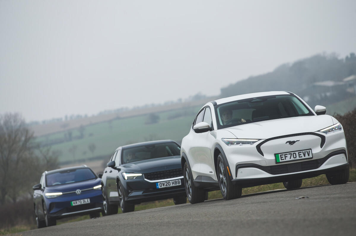 Taking charge: VW ID 4 and Ford Mustang Mach-e meet Polestar 2 | Autocar