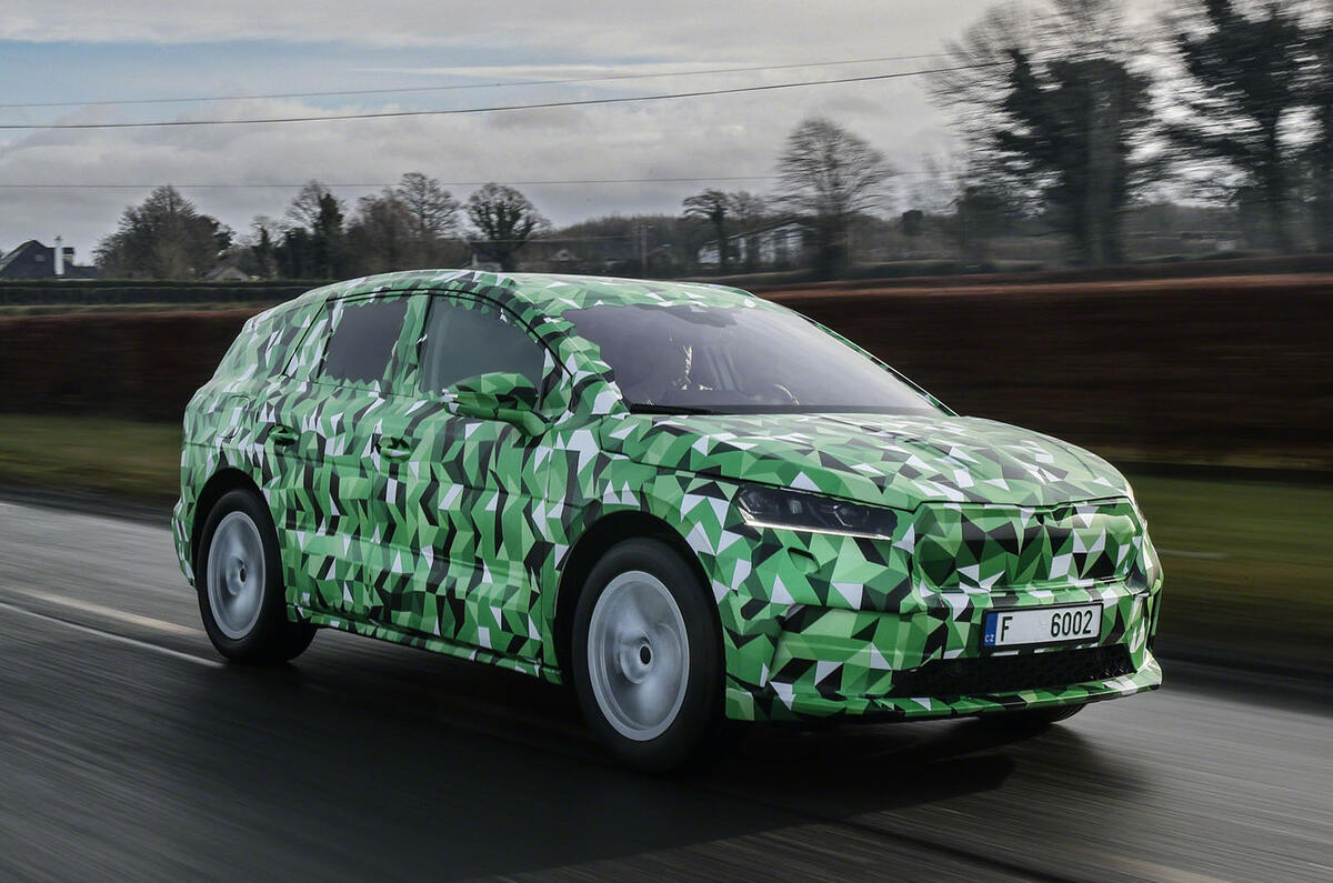 2020 Skoda Enyaq prototype first drive - tracking front